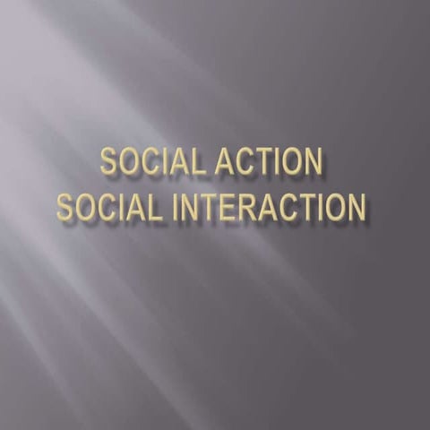 Chapter 4 lecture 5, 6 social action / Interactiion 