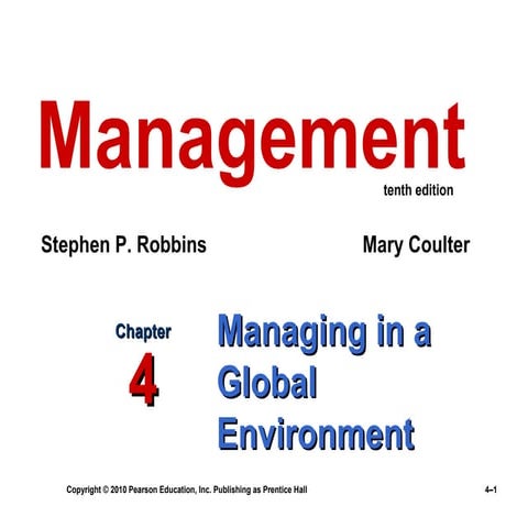 Ch 4 managing in a global environment