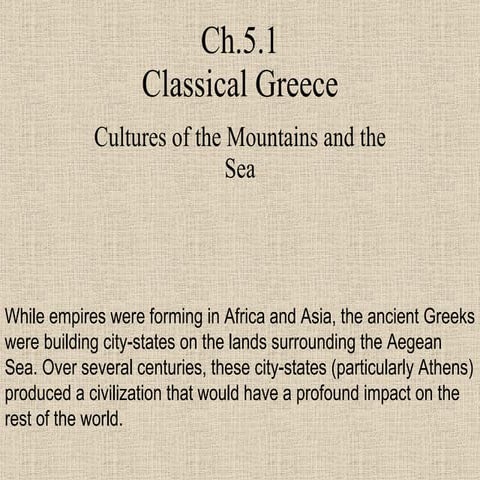 Ch 5.1 -classical greece