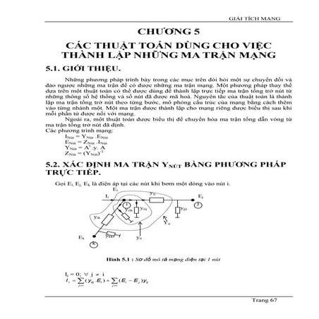 CHƯƠNG 5 CÁC THUẬT TOÁN DÙNG CHO VIỆC THÀNH LẬP NHỮNG MA TRẬN MẠNG 