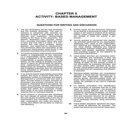Chapter 5 Activity Based Management
