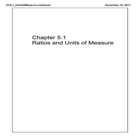 Ch5.1 Units of Measure