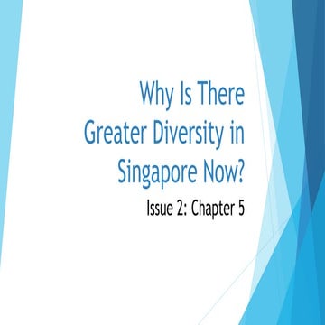 Ch 5 - What causes greater diversity in SG today?