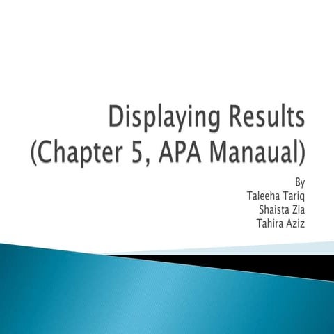 Ch 5 displaying results