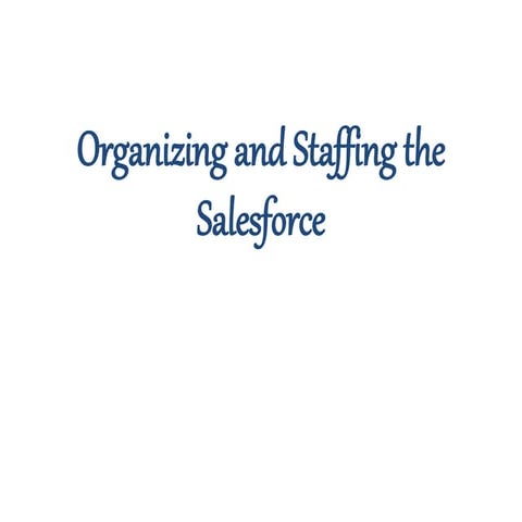 Ch5 organizing and staffing the salesforce11111