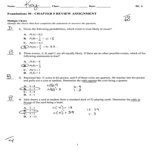 Mrs. Sack's Foundations 30 Ch. 4 review assignment(answers) | PDF