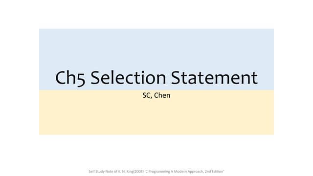 Ch5 Selection Statements
