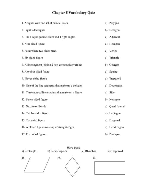 TechMathI - Ch5 Vocab Quiz