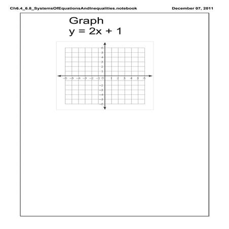 Ch6.4 & 6.8 Systems of Equations and Inequalities