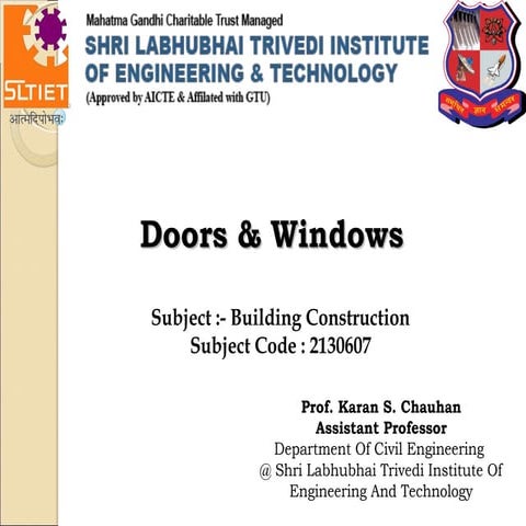 Doors,Windows & Ventilator in Building Construction