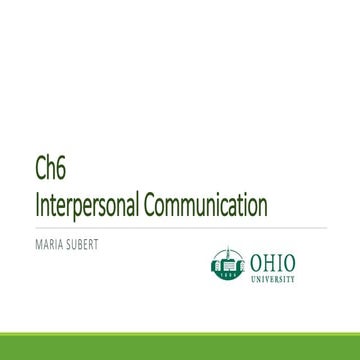 Ch6 interpersonal communication power point