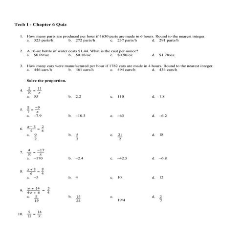 TechMathI - Ch6 Quiz