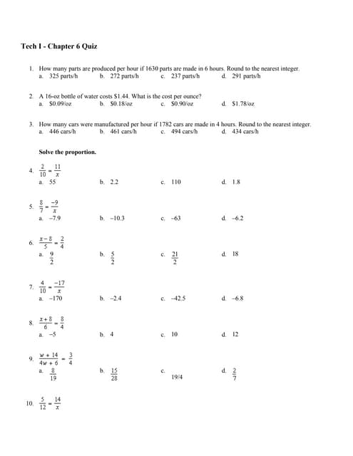 TechMathI - Ch6 Quiz