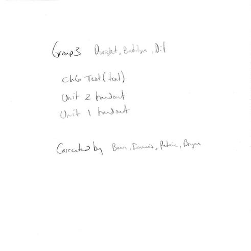 Ch 6 test (text) unit 2 handout  unit 1 handout