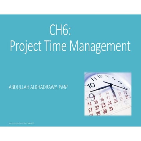 PMP PMBOK 5TH Ch 6 time management