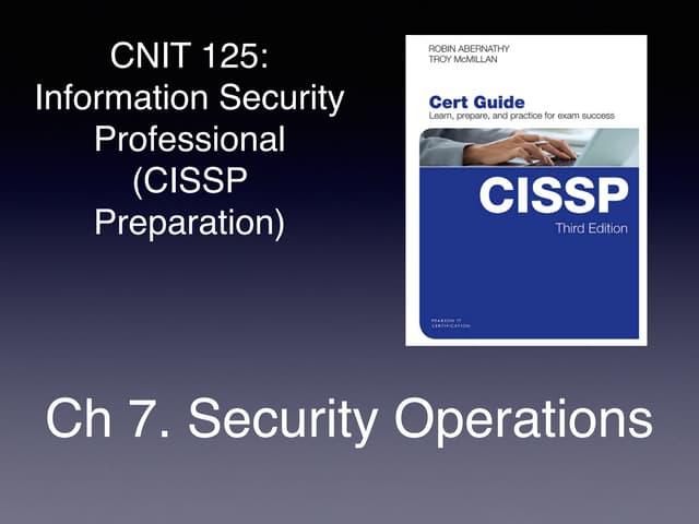 7. Security Operations