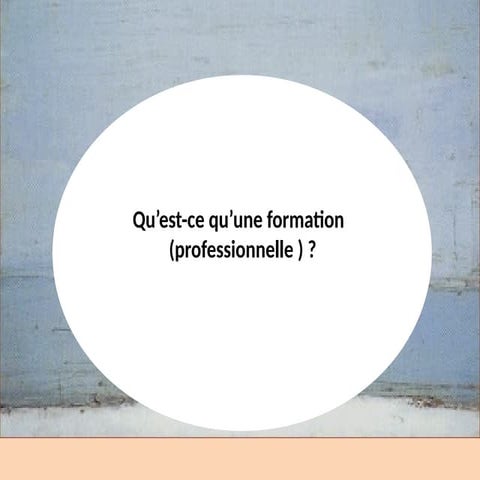 Qu'est ce que la formation professionnelle | PPTX