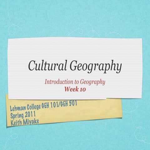 Ch7 cultural geography | PPT