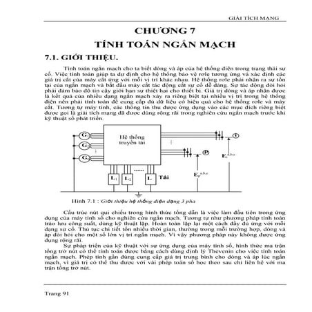 CHƯƠNG 7 PHẦN 1 TÍNH TOÁN NGẮN MẠCH
