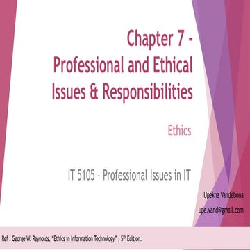 Professional and Ethical, Issues and Responsibilities