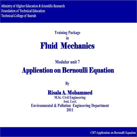 Application on bernoulli equation