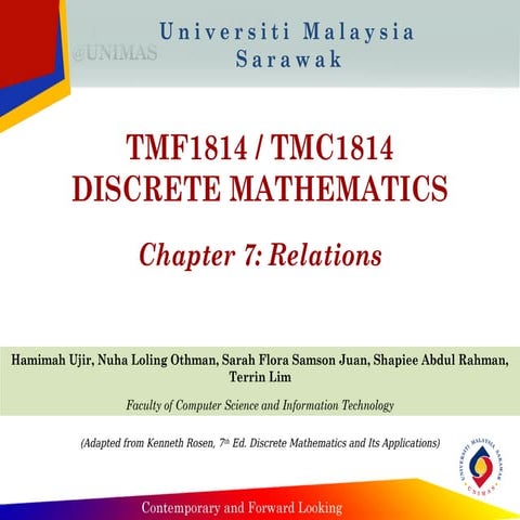 realtion ppt for disteane maths  for engg