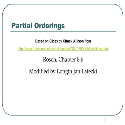 Partial Orderings by Rosen Mathematics Discrete