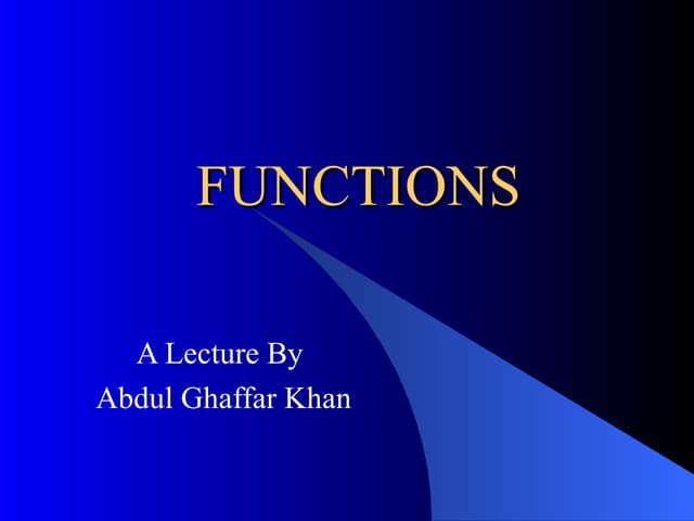 Functions
