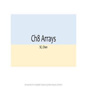 Ch8 Arrays | PPT