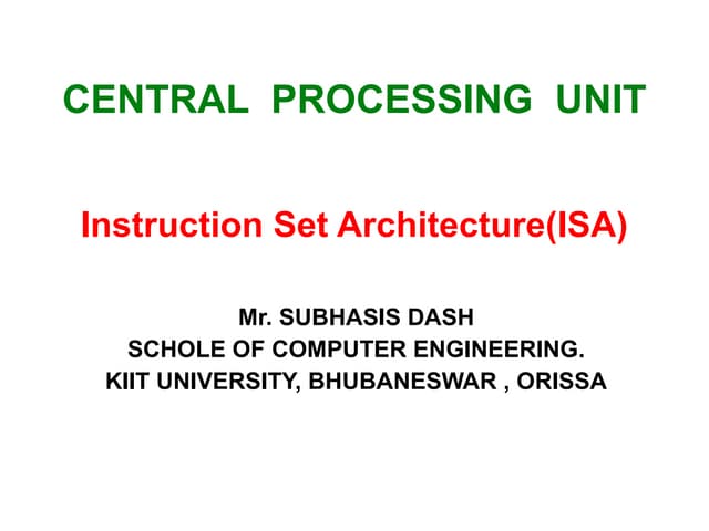 Computer Organisation and Architecture
