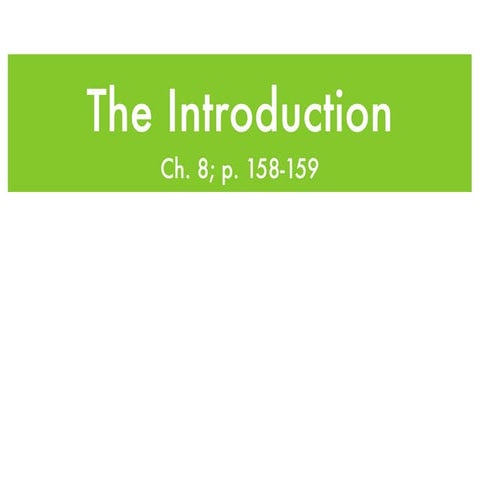 Ch 8 p. 158 159 Introductions