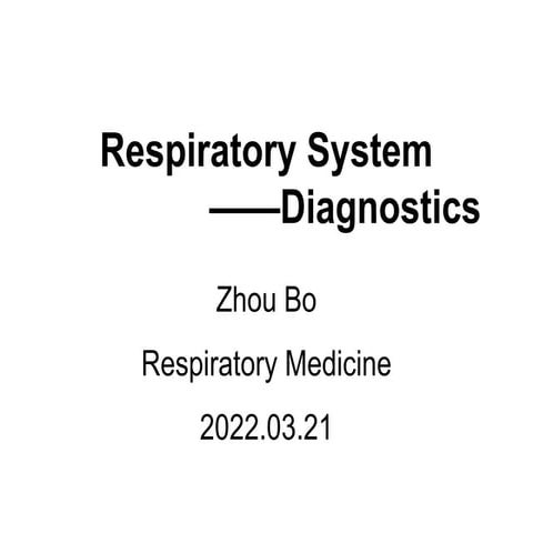 Ch8 Respiratory system part of a diagnostic course | PPTX