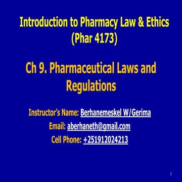 Ch 9. pharmaceutical laws and regulations