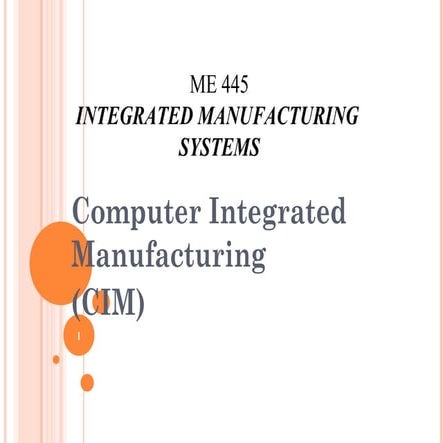 Ch9 computer integrated manufacturing