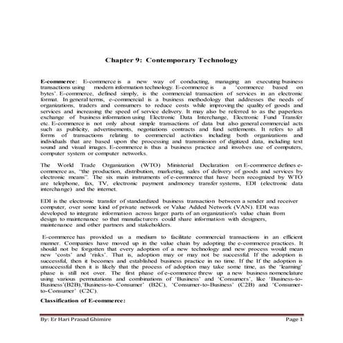 Contemporary technology