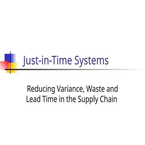 Just In Time Theory and Practice wtith Example