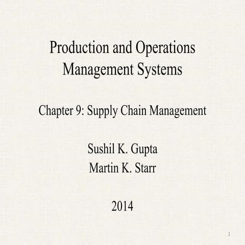 Supply chain management