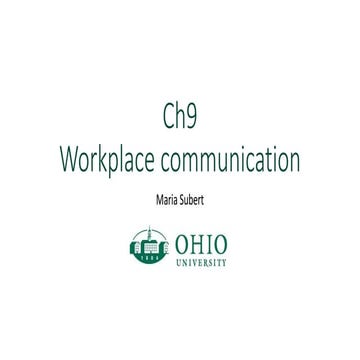 Ch9 workplace communication power point