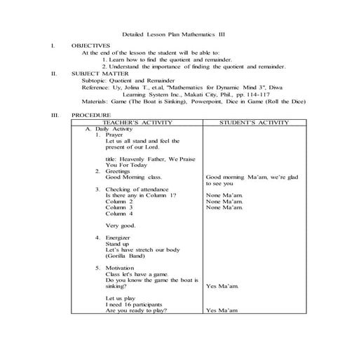 DETAILED LP IN MATH -QUOTIENT