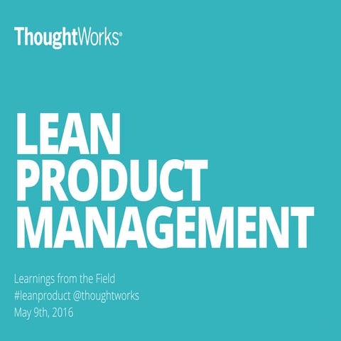 Lean Product Management