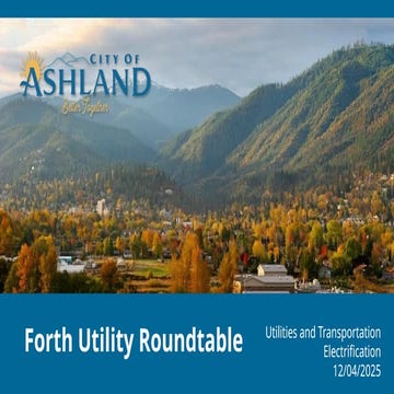 Utilities & Transportation Electrification, Chad Woodward (City of Ashland)