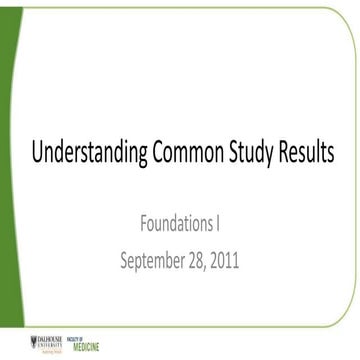 Chahine Understanding Common Study Results