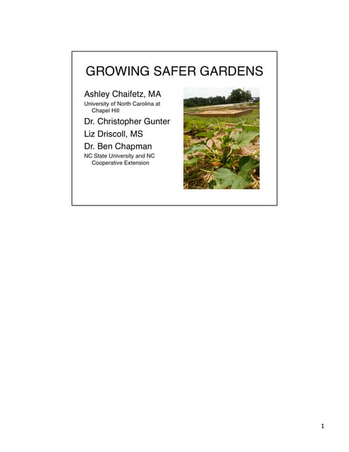 D3: Food Safety and the Garden to Cafeteria Connection 