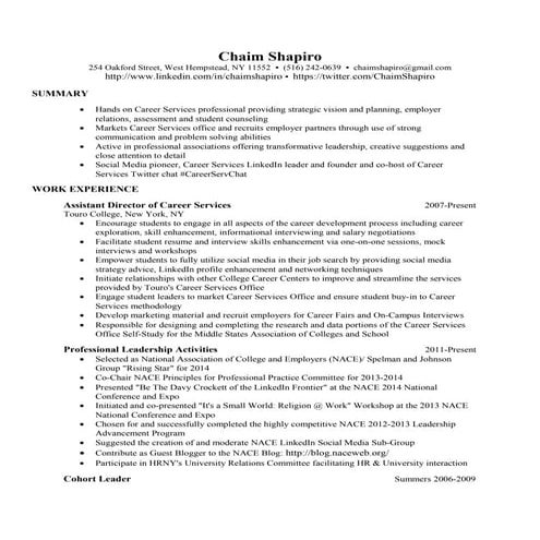 Chaim Shapiro Resume | DOC