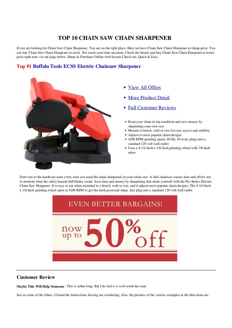 Chain Saw Chain Sharpener