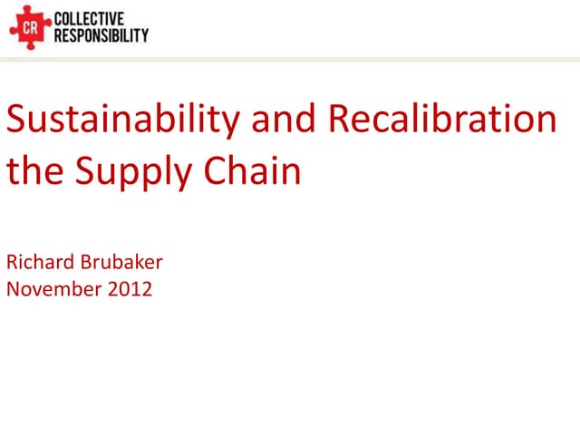 Sustainability and Recalibrating th...