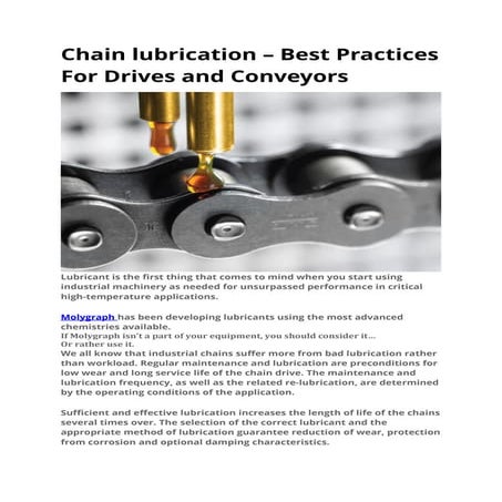 Chain lubrication 