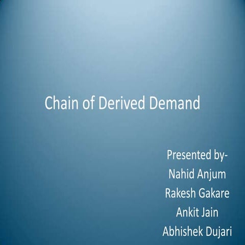 Chain of derived demand