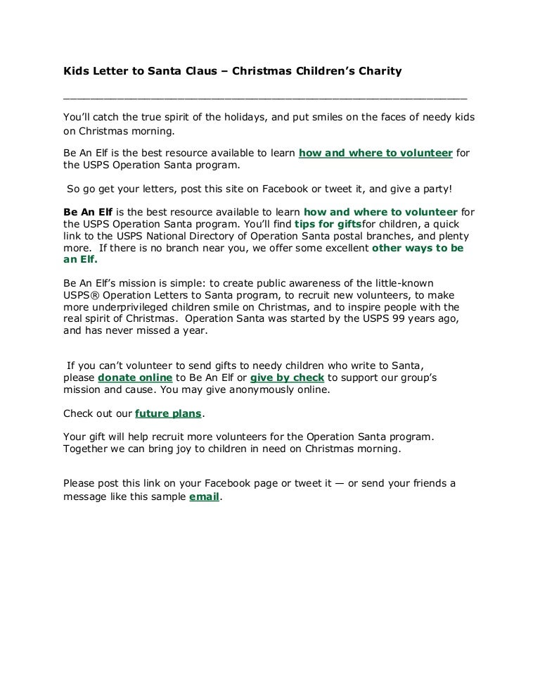 kids letter to santa claus christmas charity letter for kids