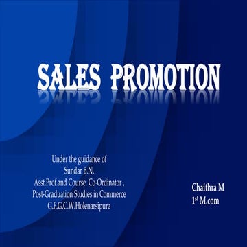 Sales promotion